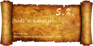 Soós Katalin névjegykártya